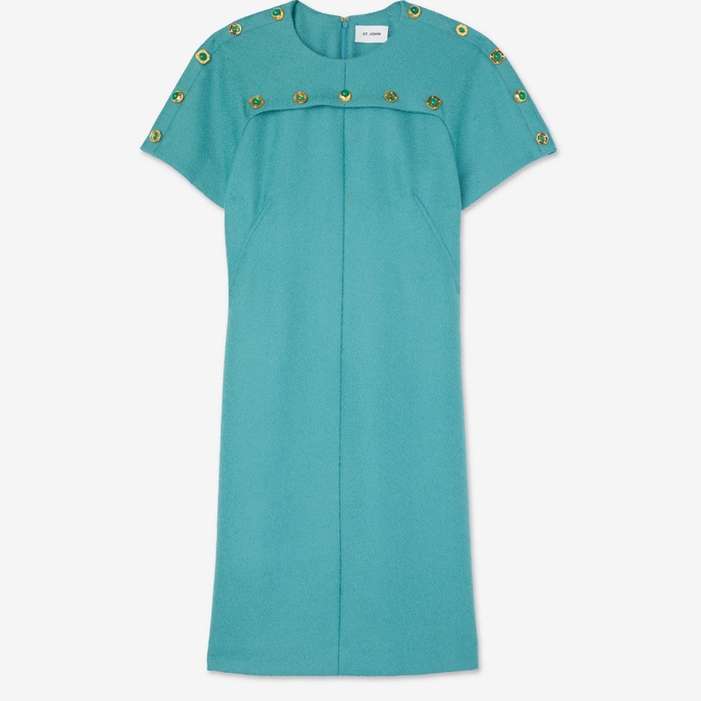 St. John: Textured Wool Short Dress